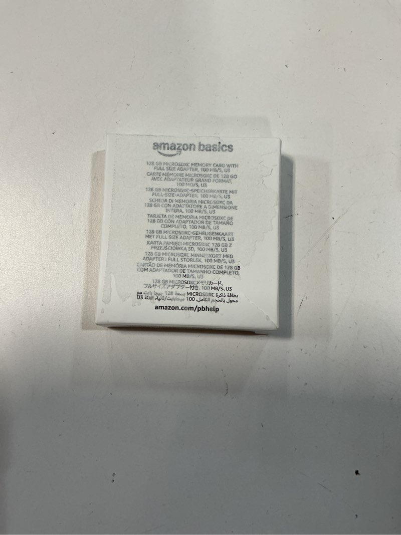 Condition photo showing New/Like New for Amazon Basics Micro SDXC Memory Card with Full Size Adapter, A2, U3, Read Speed up to 100 MB/s, 128 GB, Black 128GB