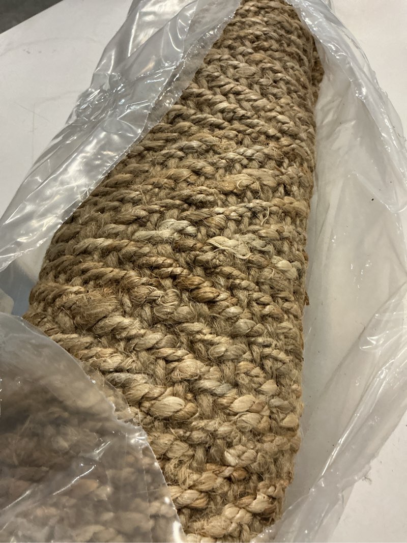 Condition photo showing Good Condition for jonathan y espina hand woven herringbone chunky jute natural indoor area rug, 3x5, bohemian, cottage, easy-cleaning for living room, bedroom, kitchen, pet friendly, non-shedding (nfr101a-3) natural 3' x 5' (rectangular)