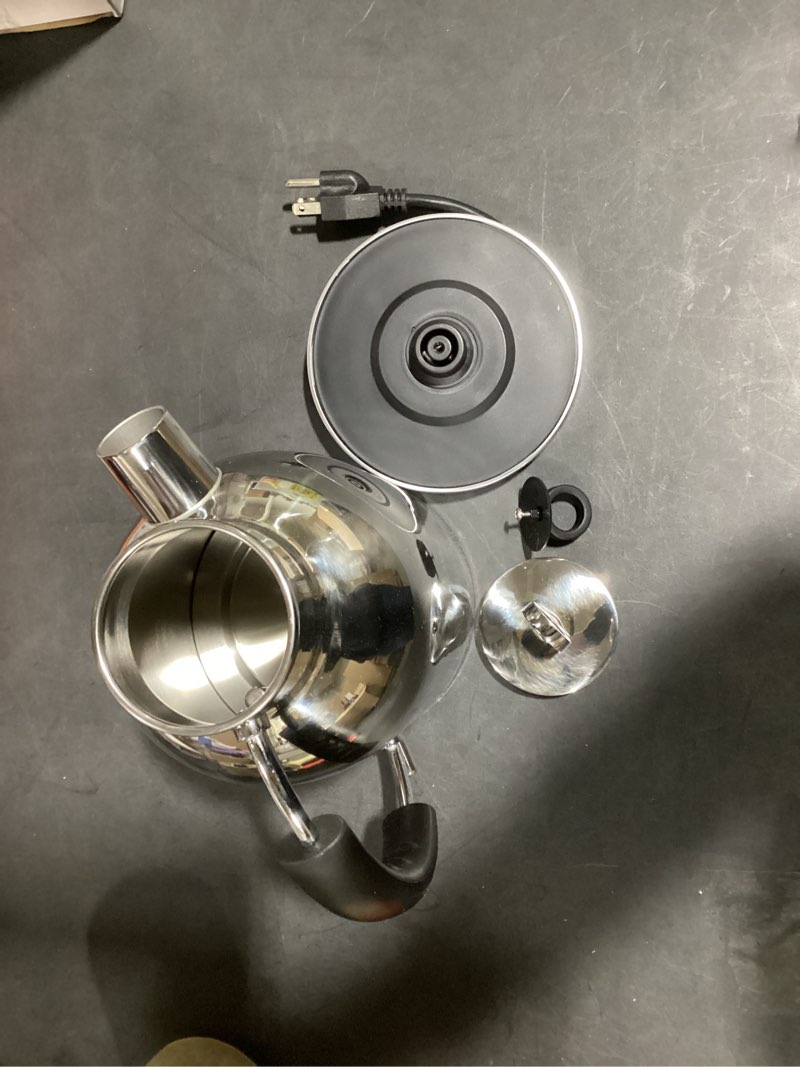 Condition photo showing As Is for ASCOT Electric Kettle, Electric Tea Kettle Hot Water Kettle Stainless Steel 1.5L 1500W Tea Heater & Boiling Water, Auto Shut-Off and Boil-Dry Protection (Polished Silver)
