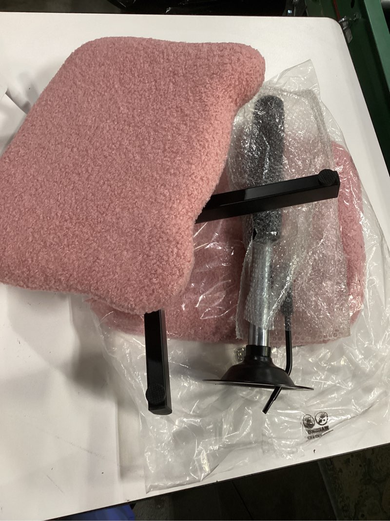 Condition photo showing As Is for LUE BONA Adjustable Vanity Stool Chair with Girly Bear Ear Wide Back, 360° Swivel Vanity Stool for M