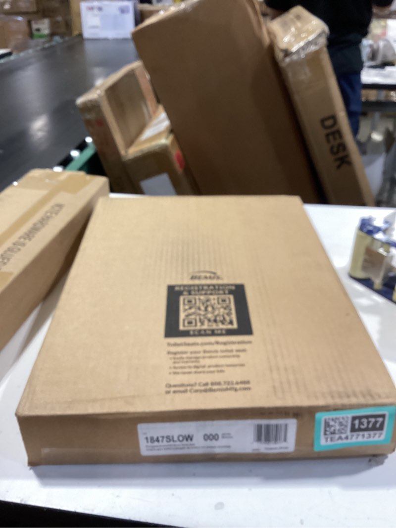 Condition photo showing New/Like New for mayfair cassel slow close toilet seat, easy clean, non slip premium wood seat, easy install, made in usa, elongated, white elongated 1 - toilet seat