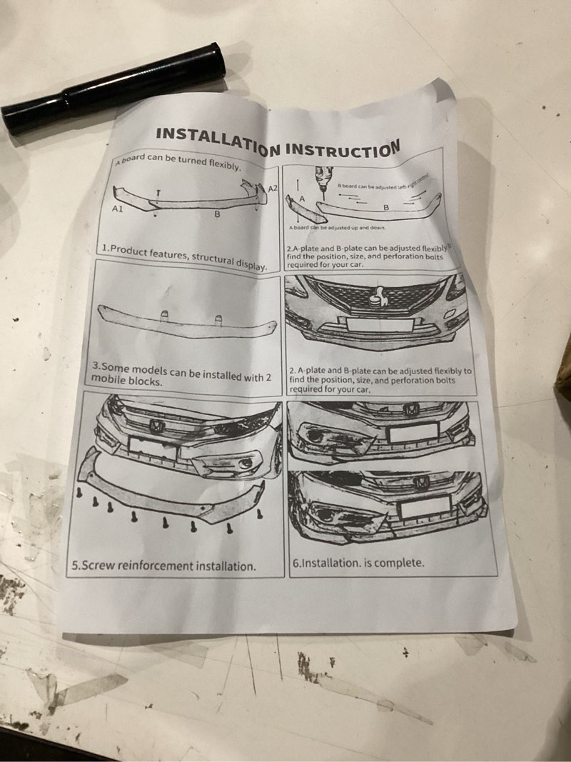 Condition photo showing As Is for front dottom bumper assembly unknownmake and model