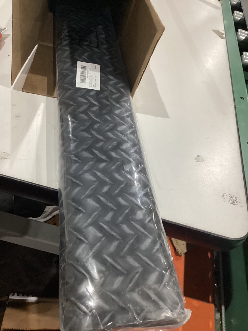 Condition photo showing Good Condition for breling 24 in x 10 ft rubber diamond plate rolls garage floor mat for under car, heavy duty flooring rug for trailers garage, pvc water/stain outside resistant parking rv tool diamond plate 118.9"l x 23.7"w x 0"th black