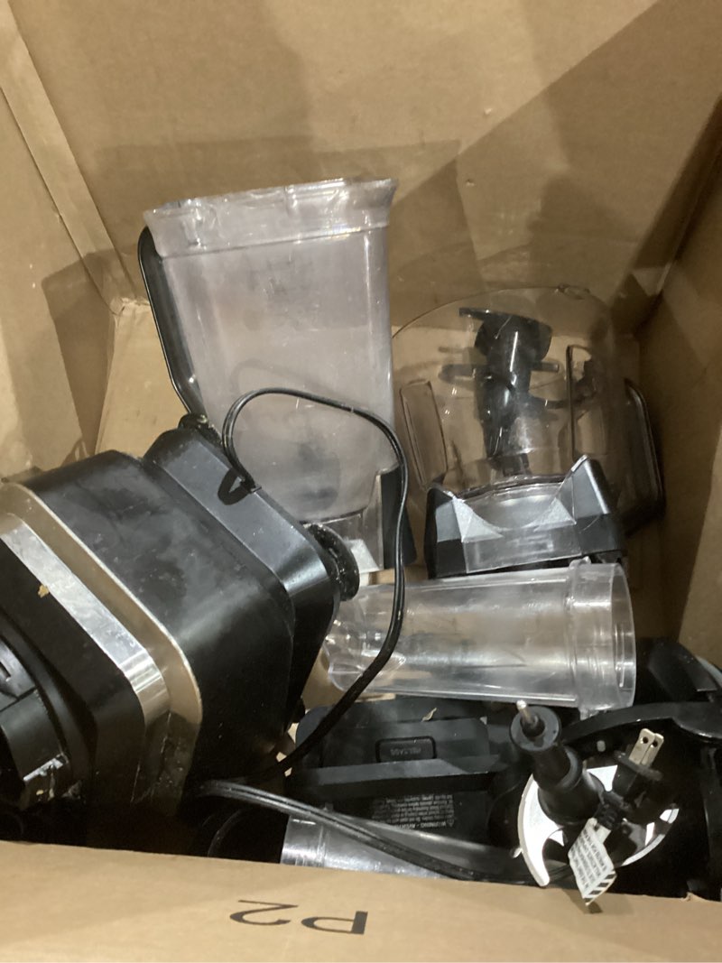 Condition photo showing As Is for ninja kitchen system | all-in-one food processor & blender | with 8-cup bowl & (1) 24 oz. to-go cup | for smoothies, cookie dough, salsas, cole slaw & more | 1800 watt | black | tb401 blender + bowl + (1) 24-oz. cup