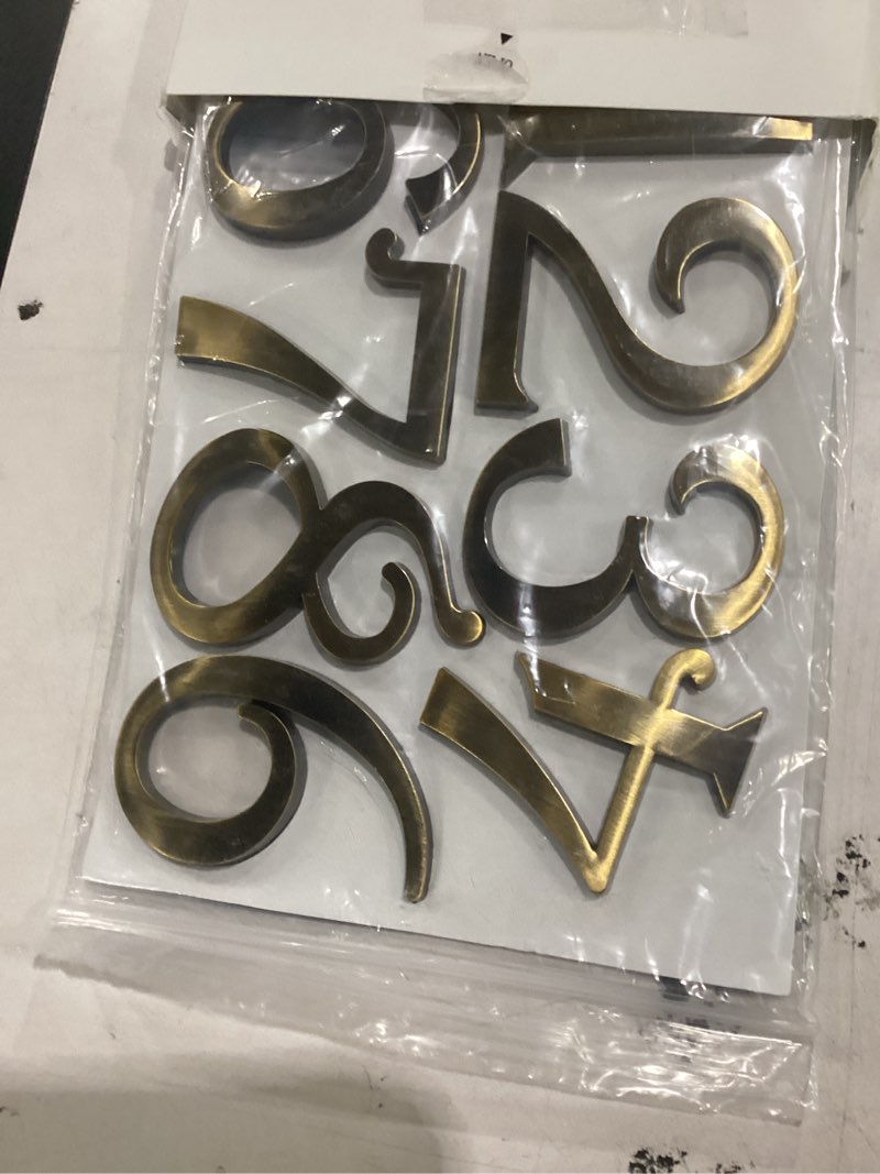 Condition photo showing Good Condition for bronze mailbox numbers door address sign stickers for outside, stick on aprtment office home room doors, aged metal shiny, waterproof and durable.(bronze, 2.75" - set of 20)