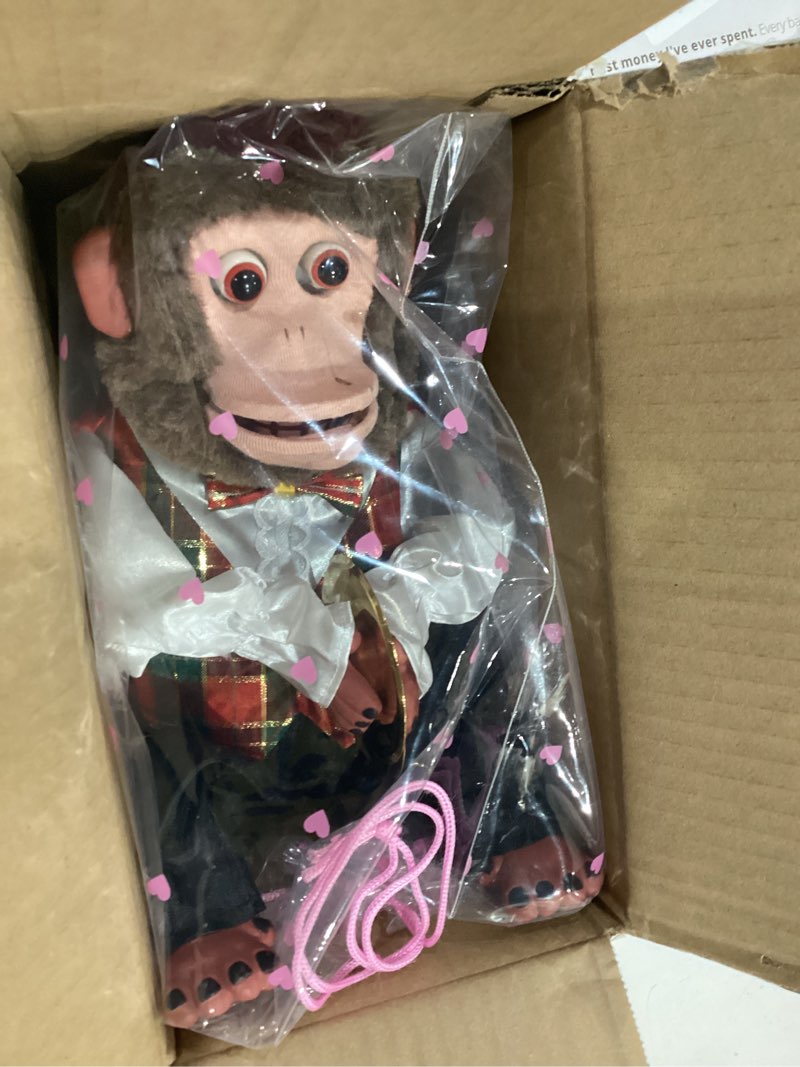 Condition photo showing Good Condition for cymbal playing monkey charley the chimp vintage electronic plush decoration toy original source (monkey)