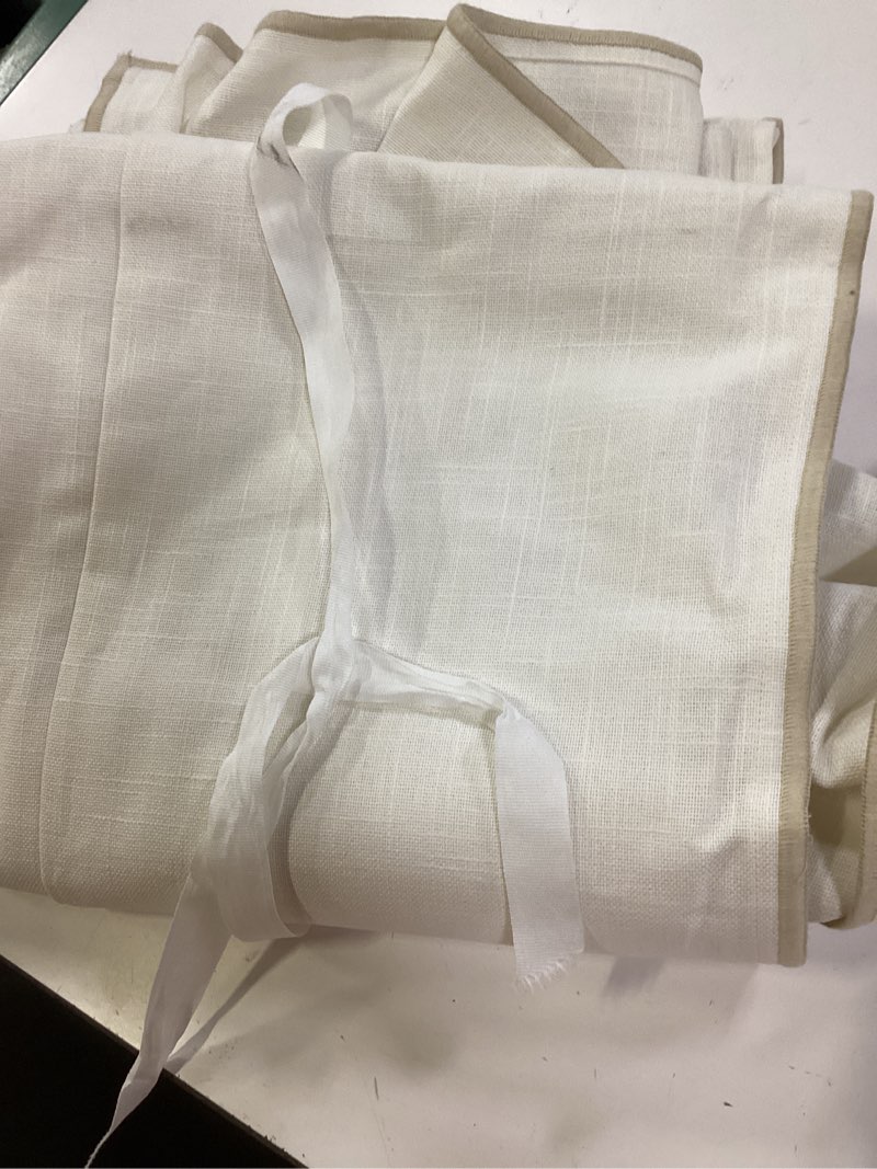 Condition photo showing Good Condition for piped edge cotton curtain - single panel size: 48x96