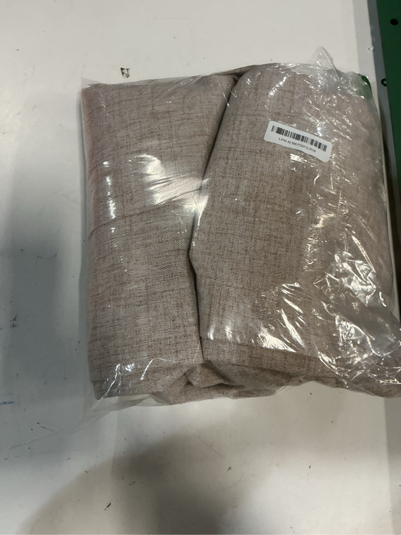 Condition photo showing Good Condition for miulee 100% blackout linen textured curtains for bedroom solid thermal insulated natural beige grommet room darkening curtains & drapes luxury decor for living room nursery 52 x 84 inch (2 panels) beige 52\"w x 84\"l (pack of 2)