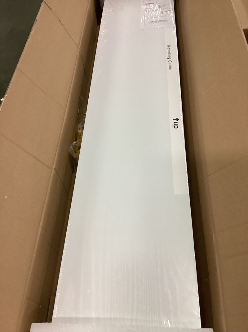 Condition photo showing Good Condition for BAYKA Floating Shelves, 48 inches Long Heavy Duty Wall Mounted Rustic Wood Shelves for Bathroom, Bedroom, Living Room, Kitchen, Office, Hanging Shelf for Books/Storage/Decor(White,Set of 2) C. White - Modern Minimalist Style 48inches