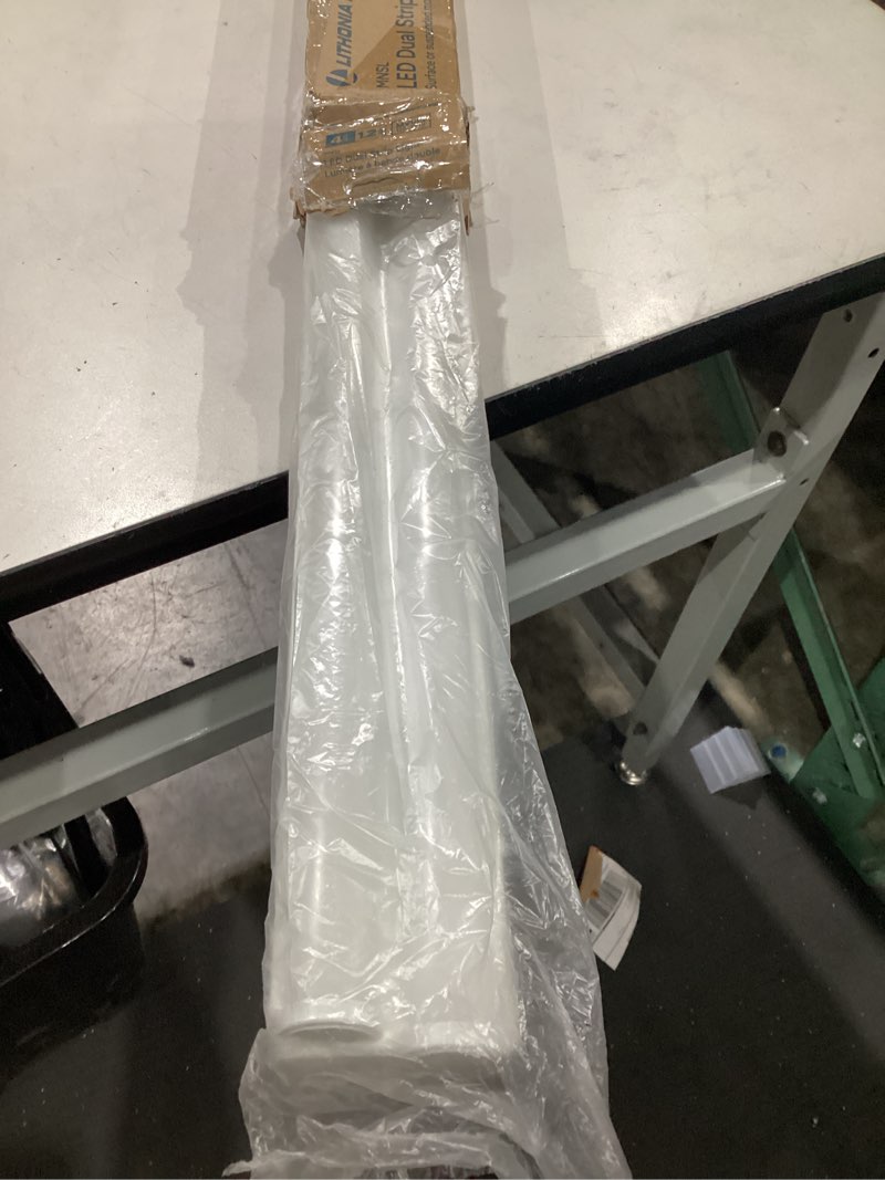 Condition photo showing Good Condition for lithonia lighting 2 light led strip light, 4 foot led ceiling lighting fixture, 4500 lumens, 4000k, 80cri, 35w, kitchen and garage use (mnsl l48 2ll mvolt 40k 80cri m6)