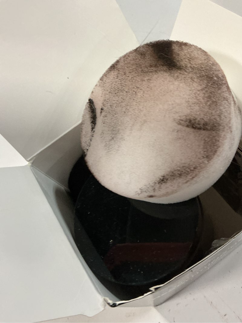 Condition photo showing As Is for leather recoloring balm, color restorer, scratch remover, couch paint and repair, leather balm for couches dark brown