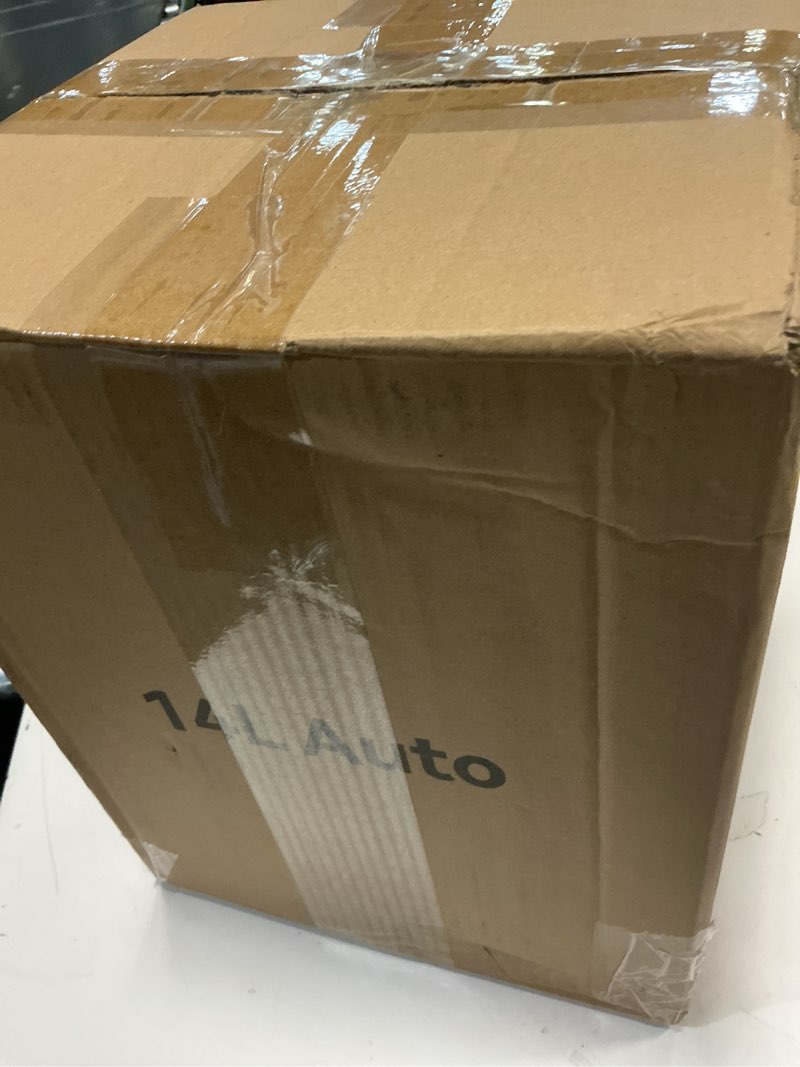 Condition photo showing Good Condition for uralfa 3.7 gallon motion sensor bathroom trash can with lid?automatic waterproof touchless garbage can, smart plastic trash bins suitable for toilet, office, bedroom, kitchen (cream white) cream white 3.7 gallon