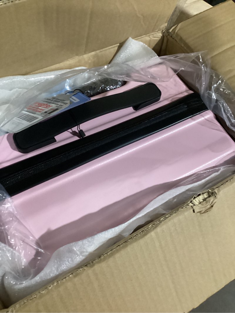 Condition photo showing Good Condition for KYME Carry On Luggage 22x14x9 Airline Approved with TSA Lock Hardshell Carry On Suitcases with Wheels Travel Rolling 22 Inch Luggage with Cup Holder for Women,Carry-on Pink Light Pink Carry-On 20-Inch?non-expandable?
