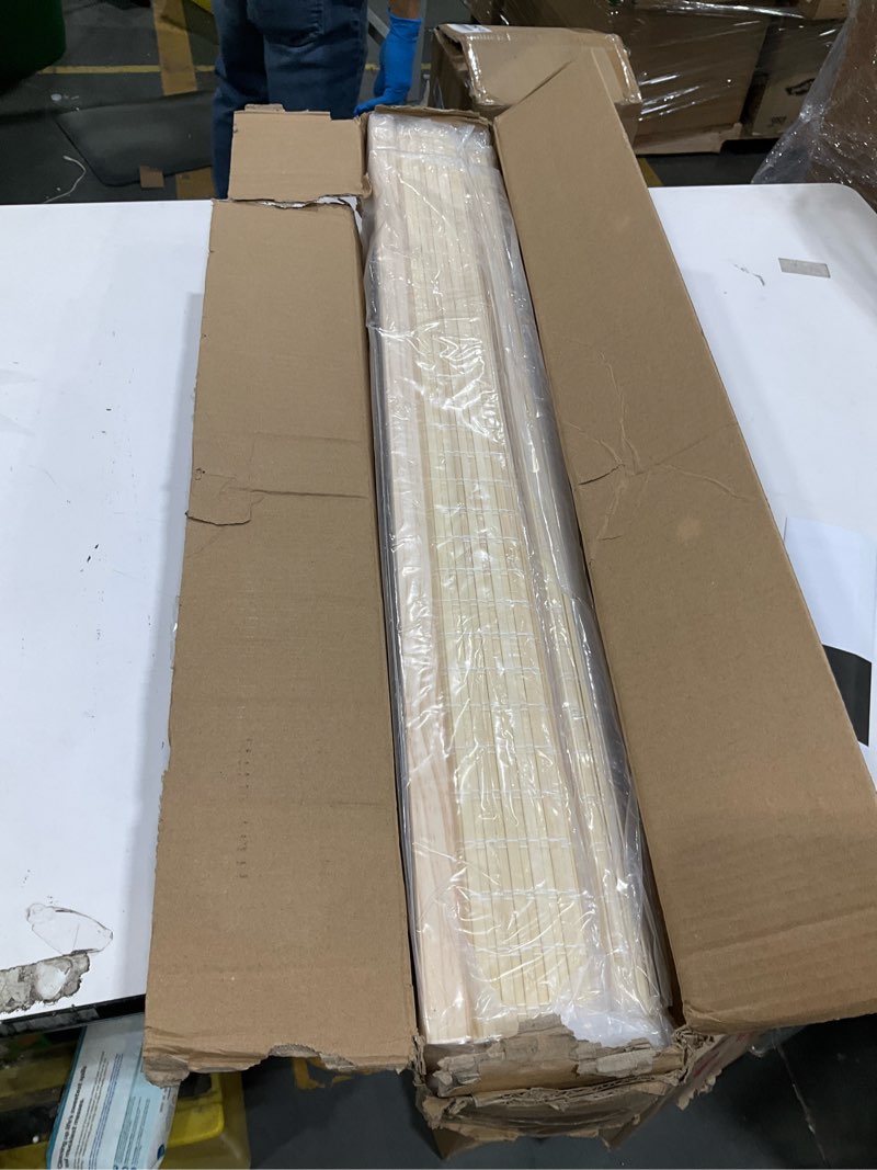 Condition photo showing Good Condition for lazblinds no tools no drill cordless bamboo roman shades, privacy room darkening window treatment, roll up bamboo blinds for window 32'' w x 64'' h, dp-natural dp-natural 32'' w x 64'' h
