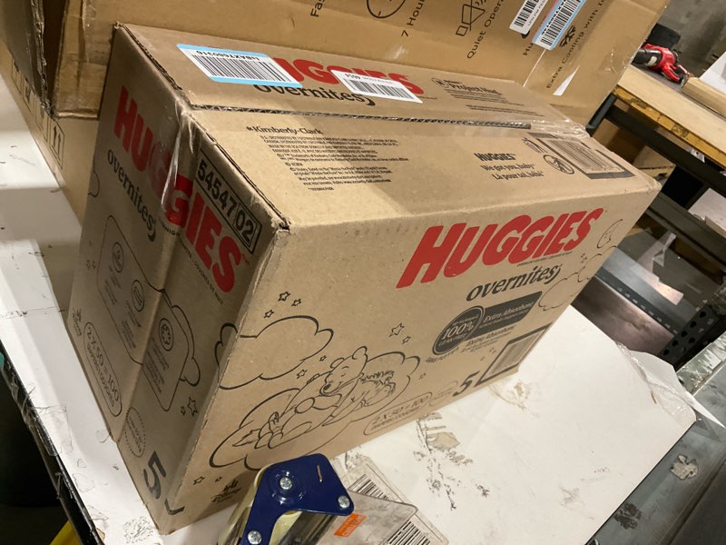 Condition photo showing Good Condition for huggies size 5 overnites baby diapers: overnight diapers, size 5 (27+ lbs), 100 ct (2 packs of 50), packaging may vary size 5 100