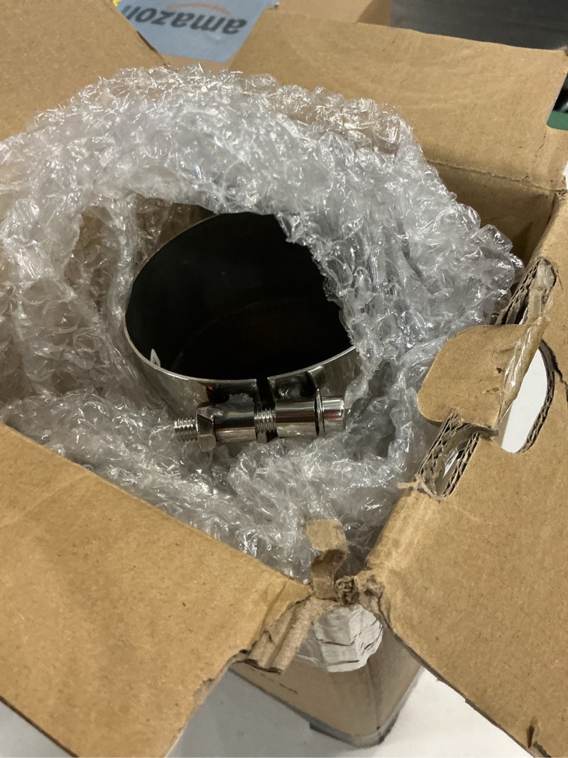 Condition photo showing Good Condition for universal 3.5 inch diesel truck exhaust tip, 3.5" inlet 5" outlet 12" overall length, chrome-plated finish tailpipe, stainless steel exhaust tips