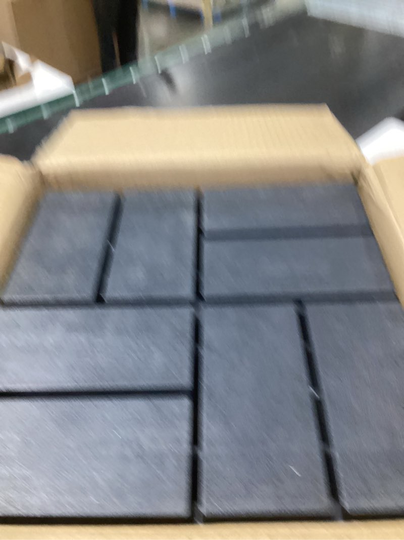 Condition photo showing Good Condition for 27 pcs 12x12 inch interlocking deck tiles - waterproof all-weather outdoor patio flooring for pool, balcony, backyard, porch & garden, dark grey