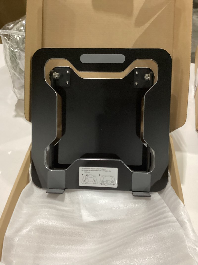 Condition photo showing New/Like New for Adjustable Laptop Stand for Desk, Metal Foldable Laptop Riser, Ventilated Cooling Bracket, Ergonominc Computer Notebook Stand for Desk Desktop Organizer Compatible with 10-15.6“ Laptops Classic Black