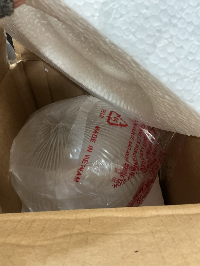 Condition photo showing Good Condition for aspen creative 28006-75-1, 6-3/8" reeded clear glass globe for lighting fixture and ceiling fan, fitter: 3-1/8"