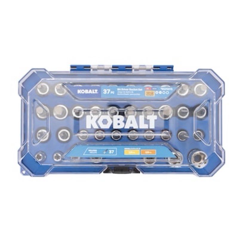 kobalt 37 -piece 1/4-in 3/8-in drive set flathead/hex/phillips/torx bit driver socket set