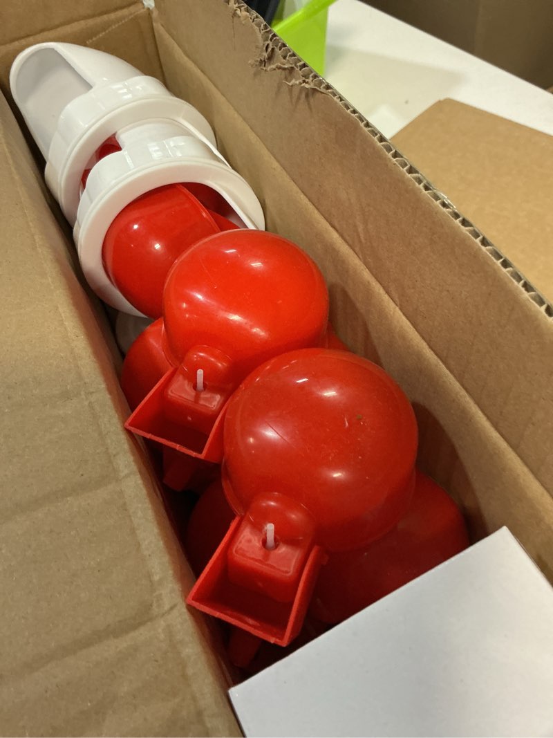 Condition photo showing New/Like New for 12 pcs chicken feeder kit and 12 pcs water cup kit, gravity poultry waterer cup and poultry feeder port set with hole saw and sealing tape, chicken feeder no waste for duck bird quail