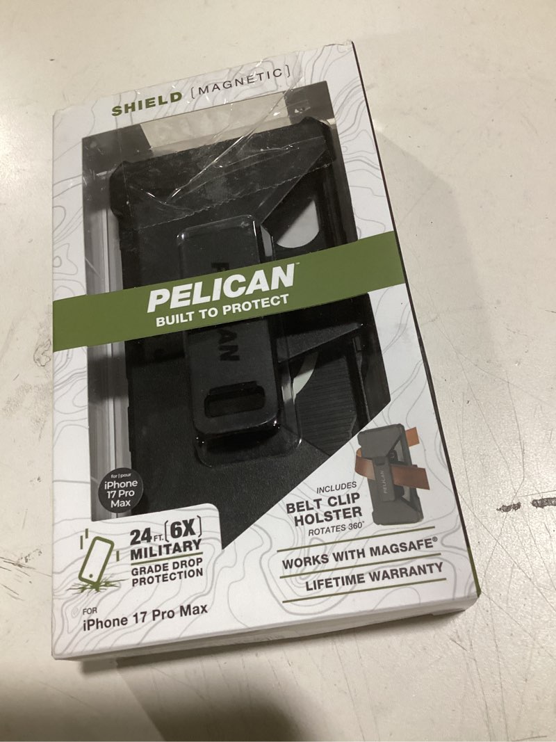 Condition photo showing Good Condition for pelican shield iphone 17 pro max case [compatible with magsafe] rugged phone case w/ 24ft military-grade drop protection - heavy duty phone cover w/belt clip holster for iphone 17 pro max - carbon iphone 17 pro max carbon - pro max