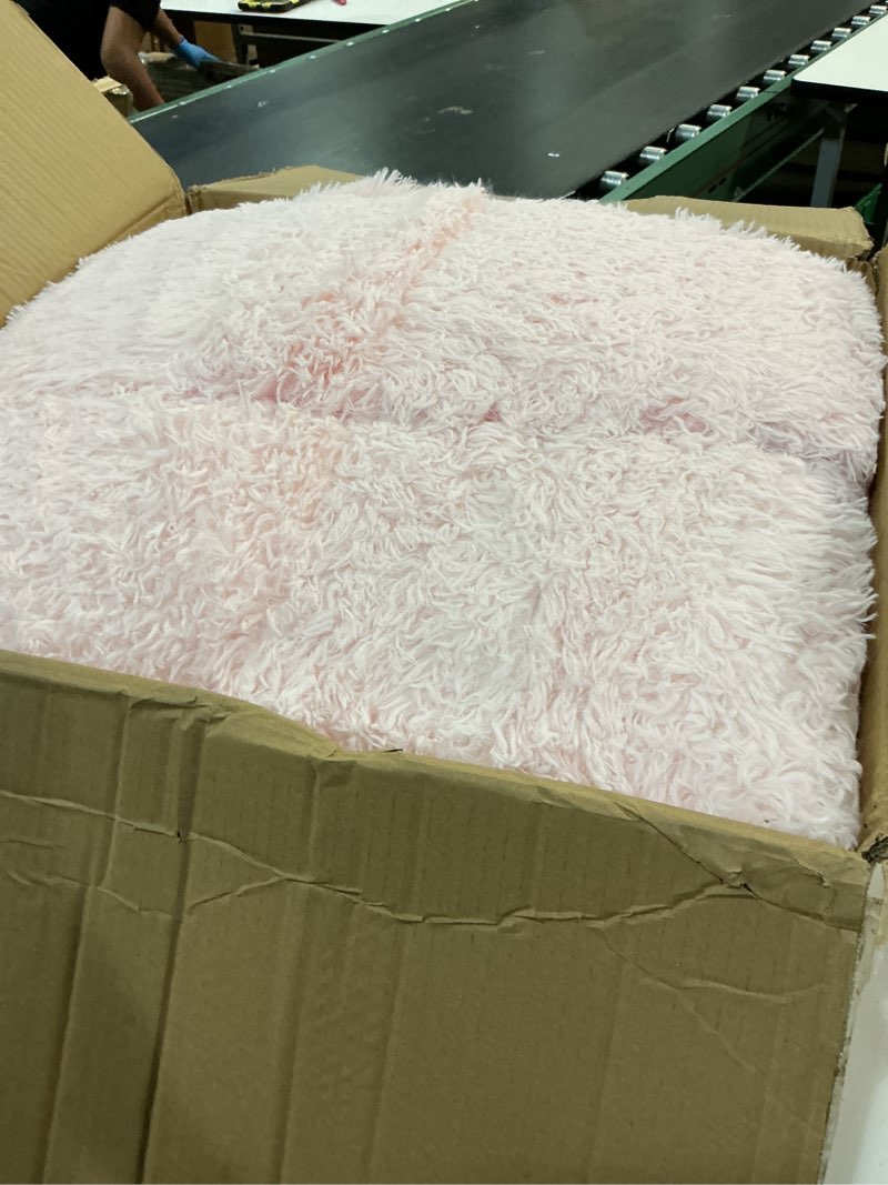 Condition photo showing Good Condition for shag area rugs for bedroom living room,5x8 ultra soft fluffy area rugs for dorm, indoor carpet nursery rugs for kids girls room home decor, pink 5' x 8' (rectangular) pink