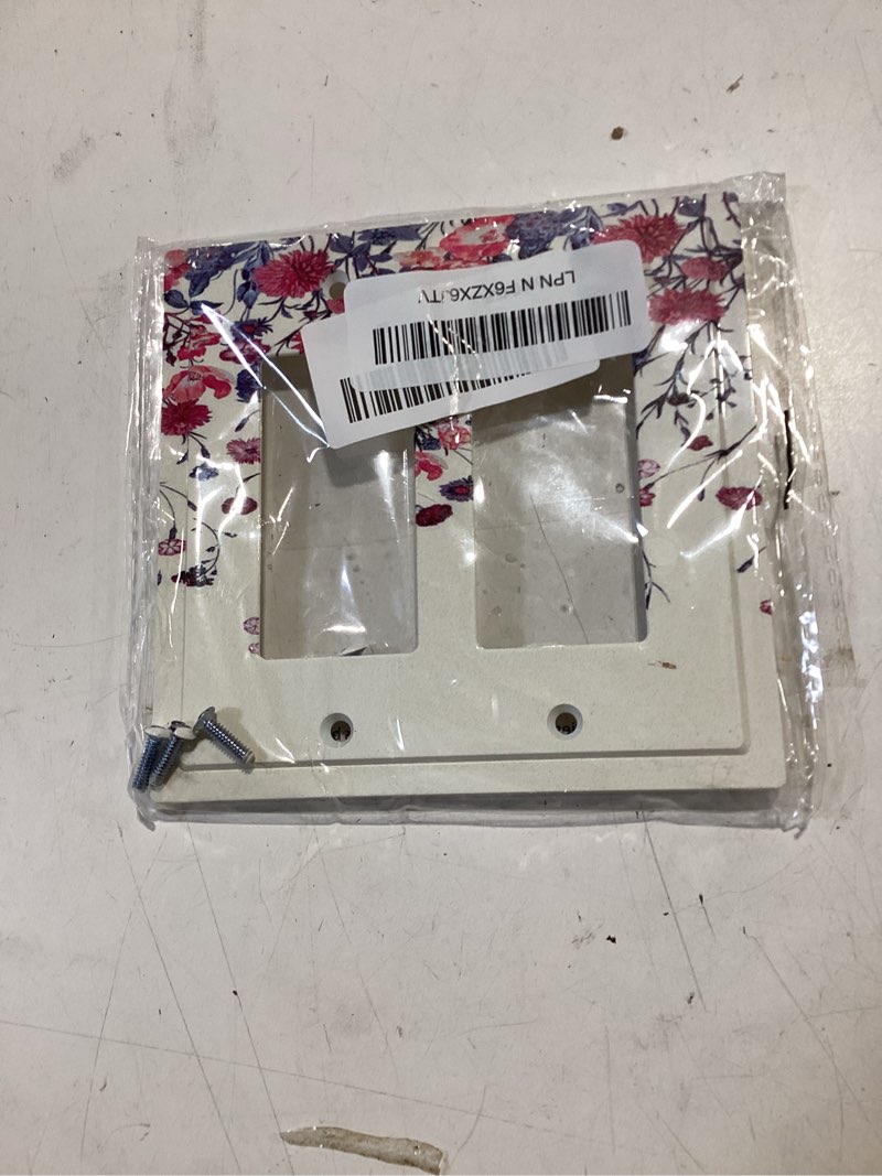 Condition photo showing Good Condition for decorative outlet covers vintage floral pattern red flower plants 2 gang double rocker light switch cover plate electrical switch plate cover decorate gfci wall plate for bedroom home decor double rocker / 4.9 x 5 in vintage floral pattern red flower plants