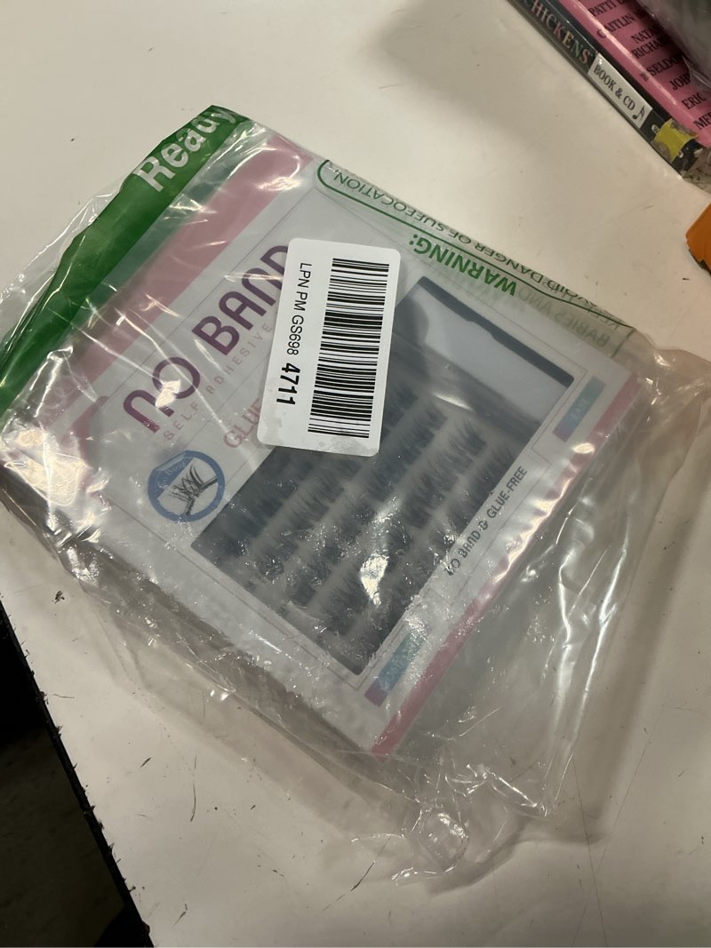 Condition photo showing New/Like New for gaqqi self adhesive eyelash clusters, natural look no glue lashes 10-16mm, no band self adhesive lash clusters 100pcs, press on lashes invisible band, with lash tweezer (lace) self adhesive - lace
