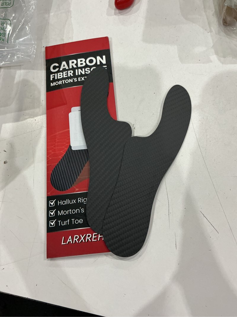 Condition photo showing Good Condition for carbon fiber insole(1 pair): rigid shoe insert for men & women - for morton's toe, turf toe, hallux limitus and rigidus, arthritis - alternative to post op shoe (235mm) 235mm - fit insoles 9.3–9.7''