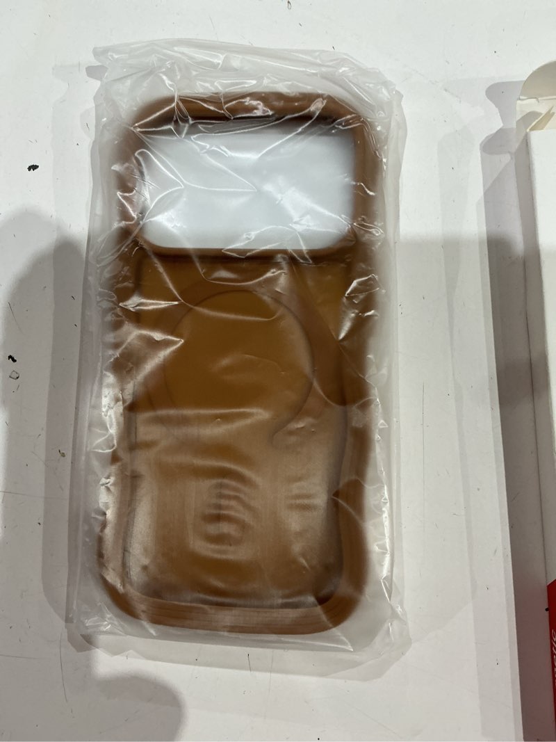 Condition photo showing Good Condition for magnetic for iphone 17 pro case, (compatible with magsafe) curly wavy frame hard translucent matte clear back cover for women men tpu bumper shockproof phone case (coffee brown) matte coffee brown for iphone 17 pro
