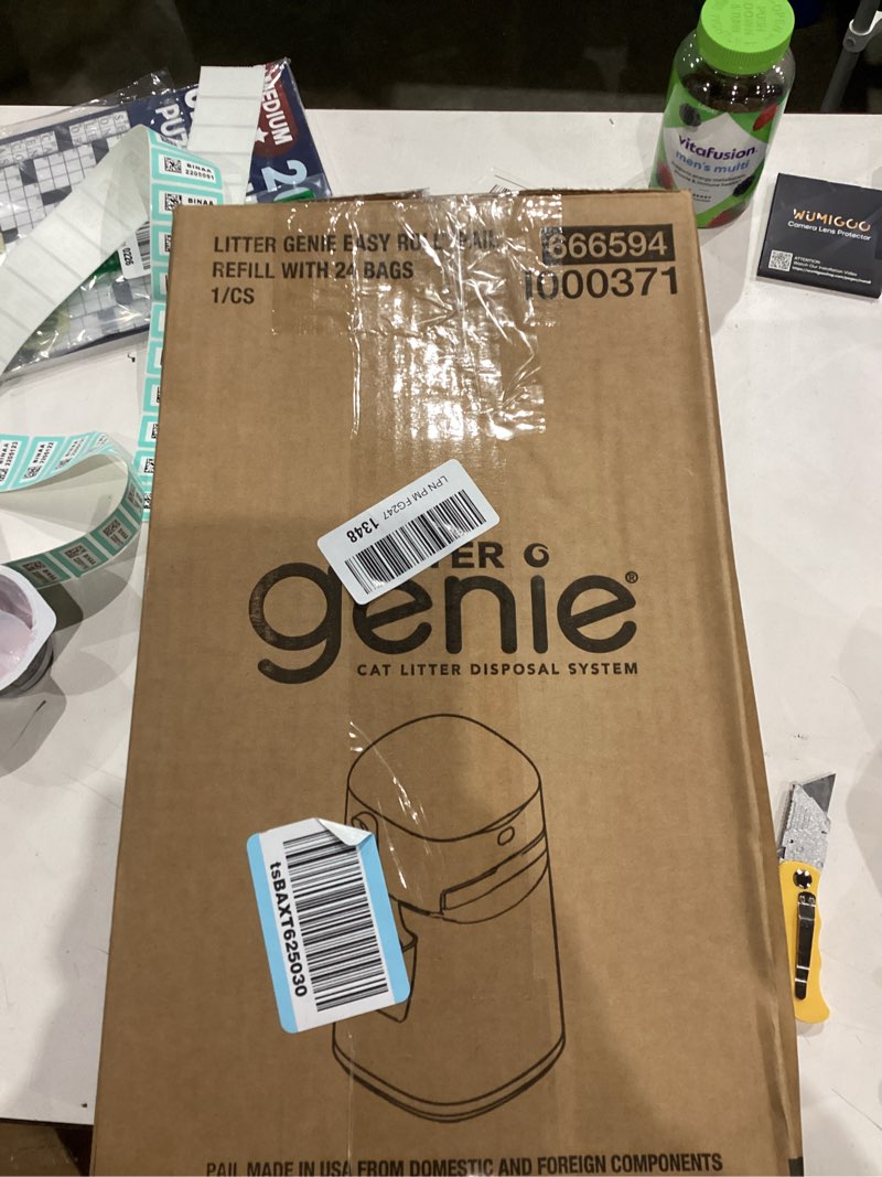 Condition photo showing As Is for Litter Genie Easy Roll Cat Litter Disposal Pail | Odour Control, Refill Bags & Scoop Grey