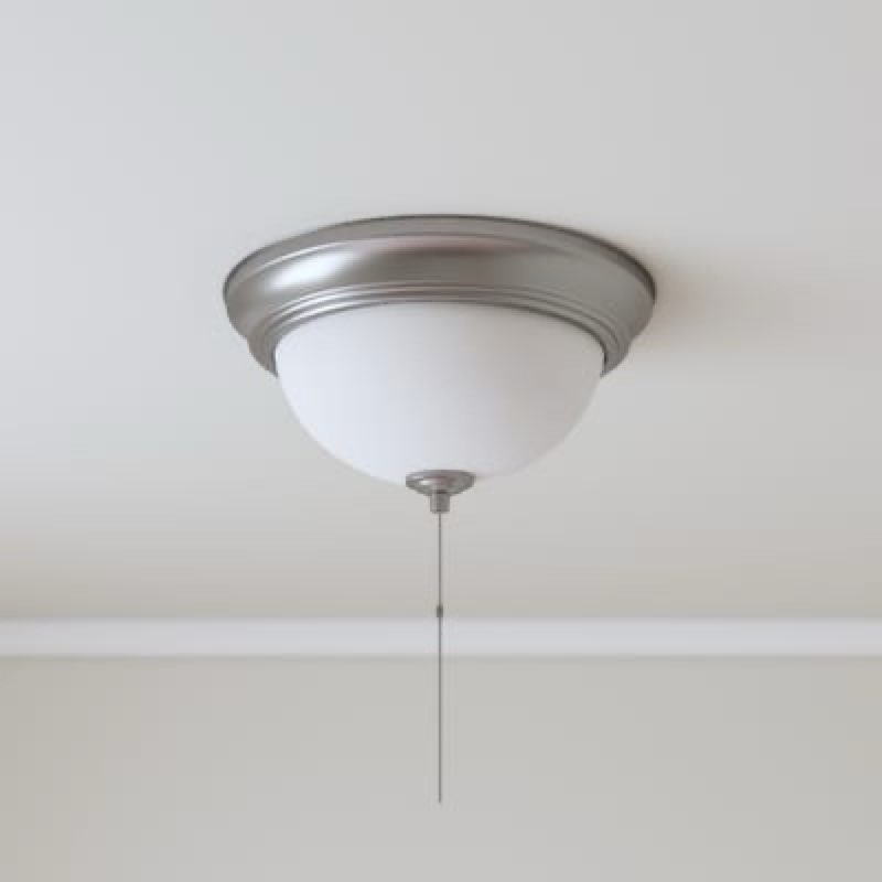  project source 11-in brushed nickel indoor 1 -light flush mount light with frosted glass