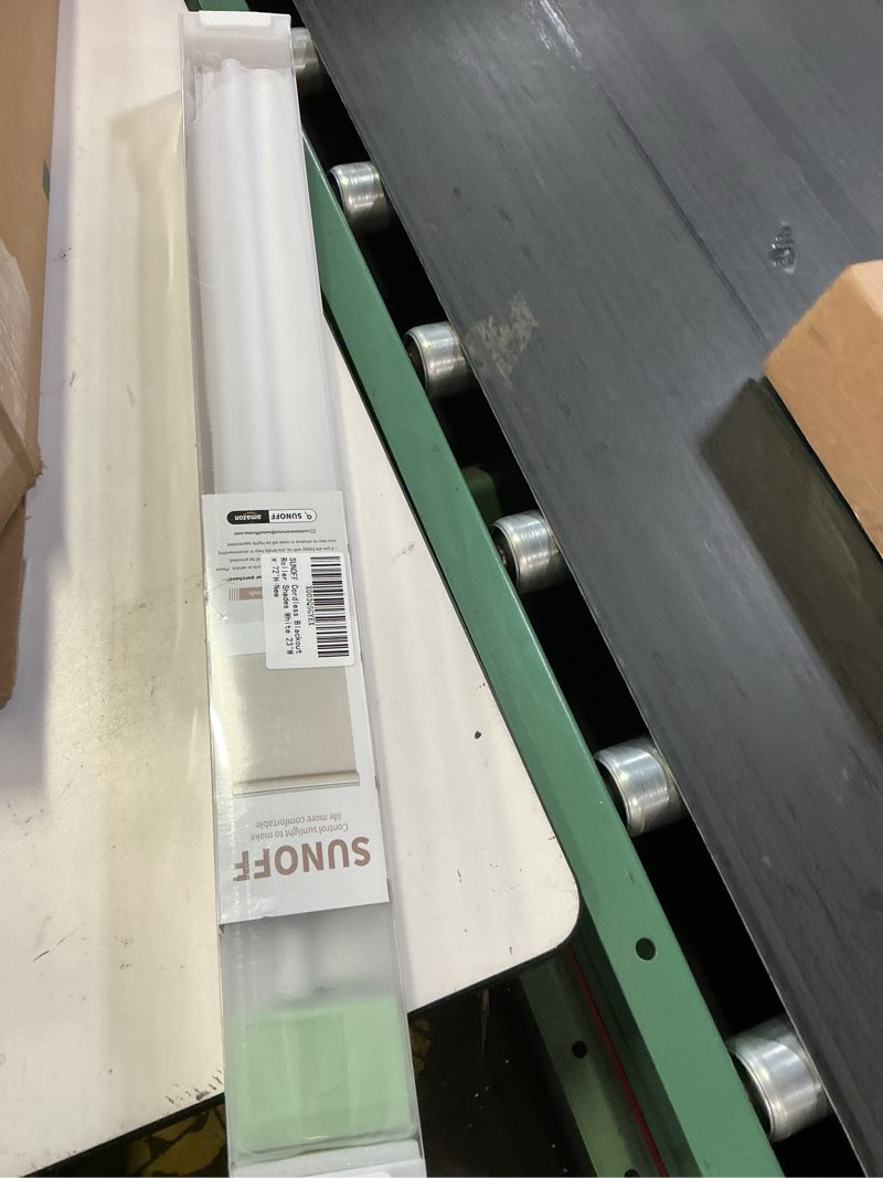 Condition photo showing New/Like New for sunoff blackout roller shades blinds cordless for windows pull down room darkening door blinds with thermal insulated easy to install for living room,bedroom,home,office bathroom white 23\" w x 72\" h 23\"w x 72\"h white