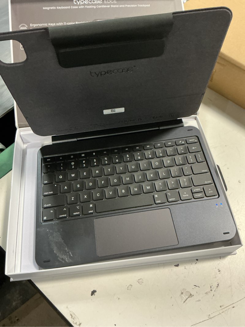 Condition photo showing Good Condition for typecase edge ipad pro 11 inch case with keyboard (m5/ m4), easy-set floating magnetic stand with multi-touch trackpad, 11 colors backlight, pencil holder, space black?not for ipad air? pro 11" (m5 & m4) space black