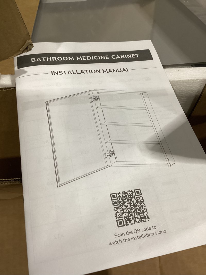 Condition photo showing New/Like New for bathroom medicine cabinet 30x26 silver