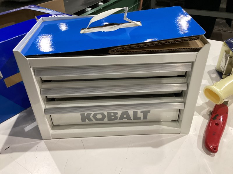 kobalt portable tool box 11.1-in w x 7.36-in h x 6.14-in d 3 -drawer white steel tool box