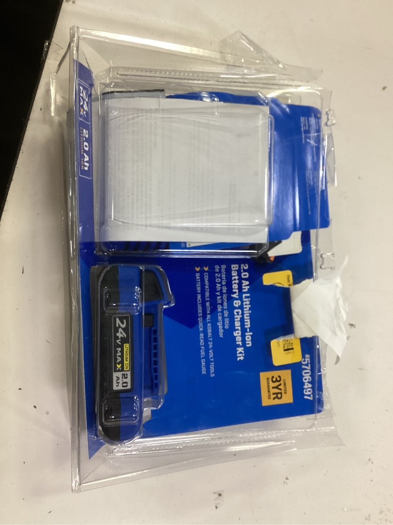 Condition photo showing Good Condition for 2.0 ah lithium ion battery and charger