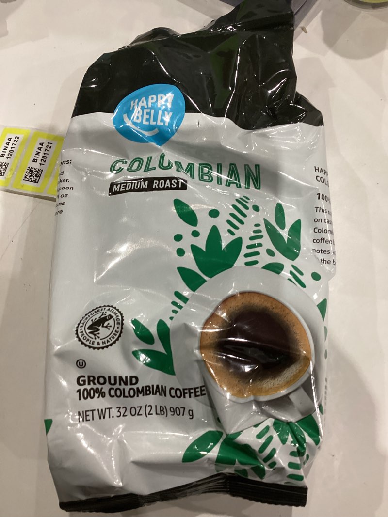 Amazon Brand - Happy Belly Colombian Ground Coffee, Medium Roast, 2 pound (Pack of 1)