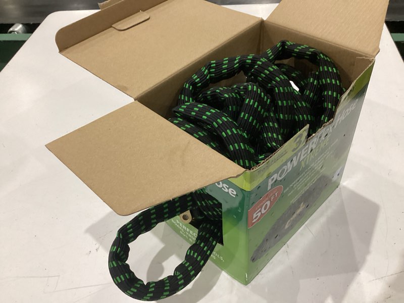 Condition photo showing As Is for flex-able hose flex-able xtreme hose 50ft - kink free, expandable, heavy duty, green garden hose