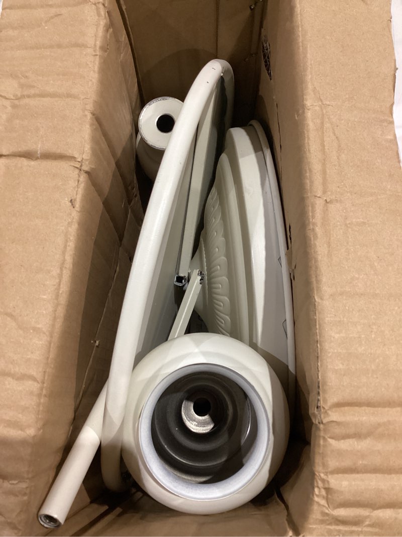 Condition photo showing As Is for Metal Small Round End Table,Vintage Bedside Drink Table Nightstand for Small Spaces,Modern Accent Pedestal Tables Coffee Tables for Living Room, Bedroom, Corners, Patio,White Side-white