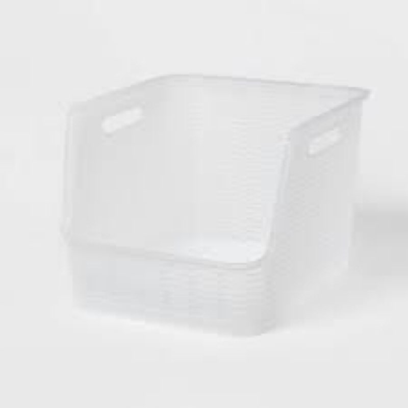 Wave Open Front Bin Translucent - Brightroom™: Stackable, 21L, Clear, 13\" Cube Storage Compatible