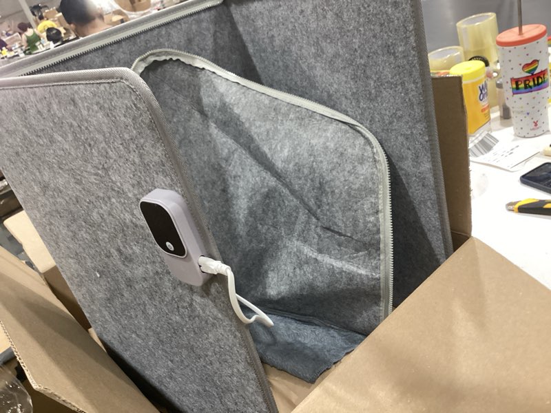 Condition photo showing Good Condition for foldable foot & leg heater, portable under desk space heater & warmer, heated floor mat, tip-over protection, auto shutoff, ideal for home, office, or desk use, compact & safe design regular (grey)
