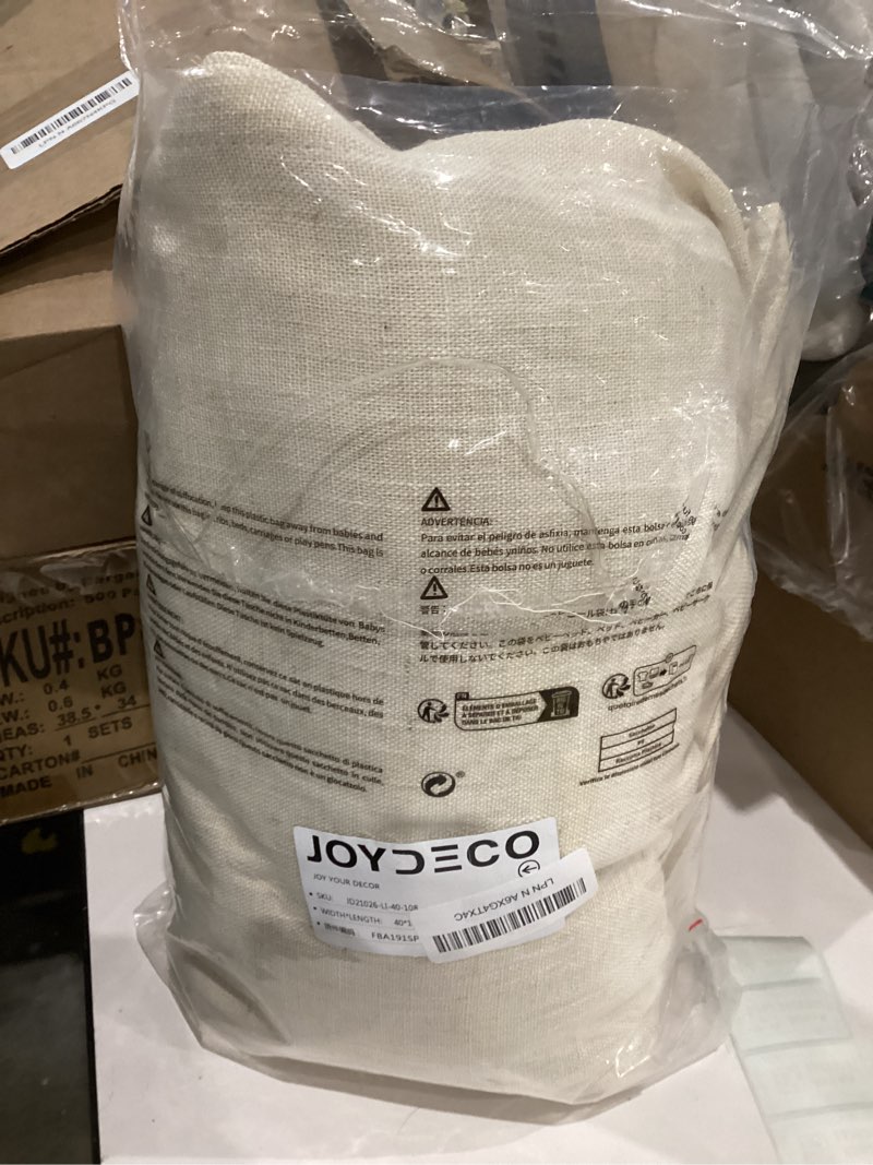 Condition photo showing Good Condition for Joydeco Natural Linen Pinch Pleat Curtains 108 Inch Long 2 Panel Set for Living Room,Semi Sheer Curtain for Bedroom,Back Tab Light Filtering Drapes with Adjustable Hooks (40”W x108”L,Natural Linen) Natural Linen 40"W x 108"L (Pack of 2)