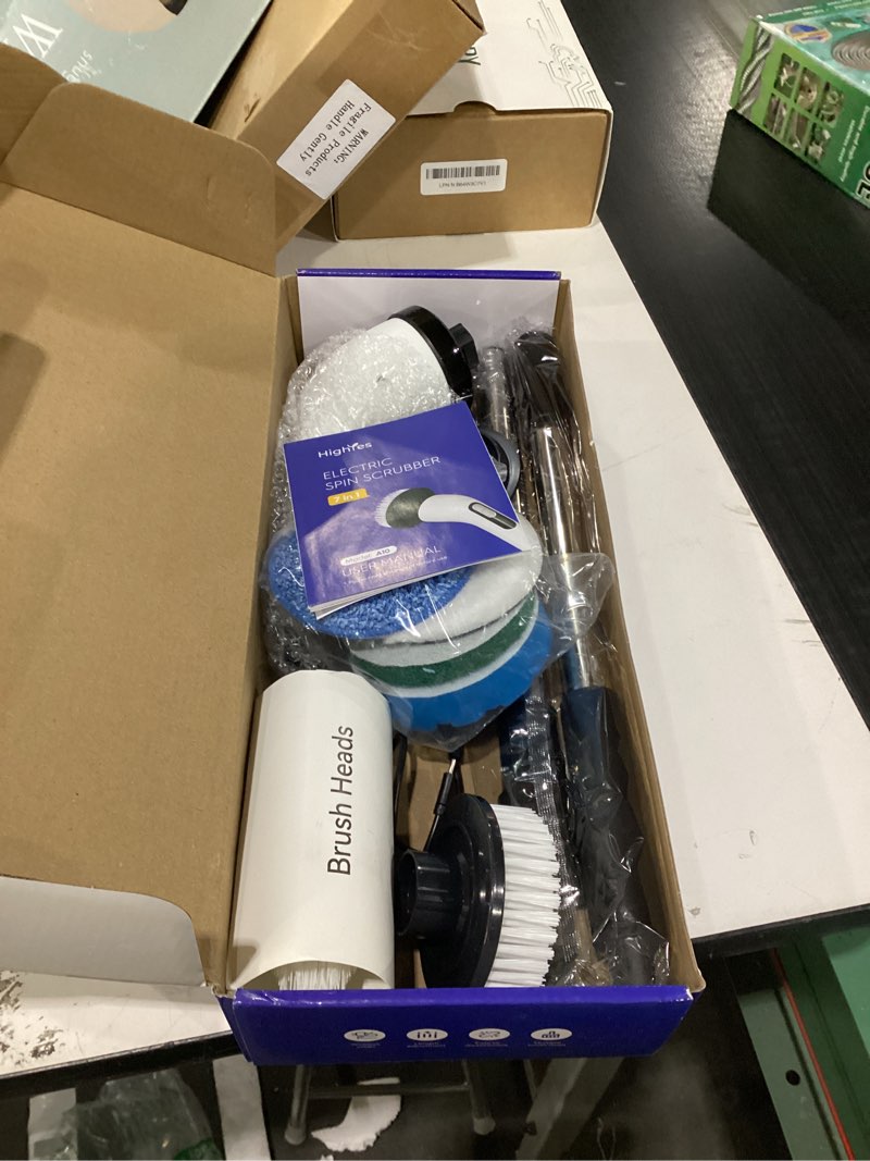 Condition photo showing Good Condition for Electric Spin Scrubber, Cordless Cleaning Brush Scrubber for Home, 8 Replaceable Brush Heads-90Mins Work Time, 3 Adjustable Size, 2 Speeds for Bathroom Shower Bathtub Glass Car