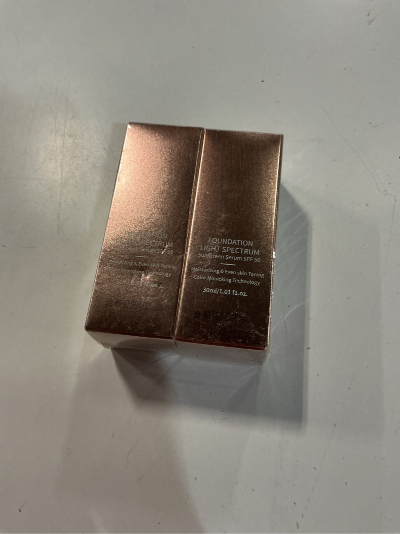 Condition photo showing New/Like New for 2PCS 4-in-1 Liquid Foundation with SPF 50 - Light Spectrum, Long-Lasting Hydration, Lightweight, Concealer and Even Skin Toning, Bio Color Changing Foundationfor Gym, Sports, Dancing (1.01 fl.oz)