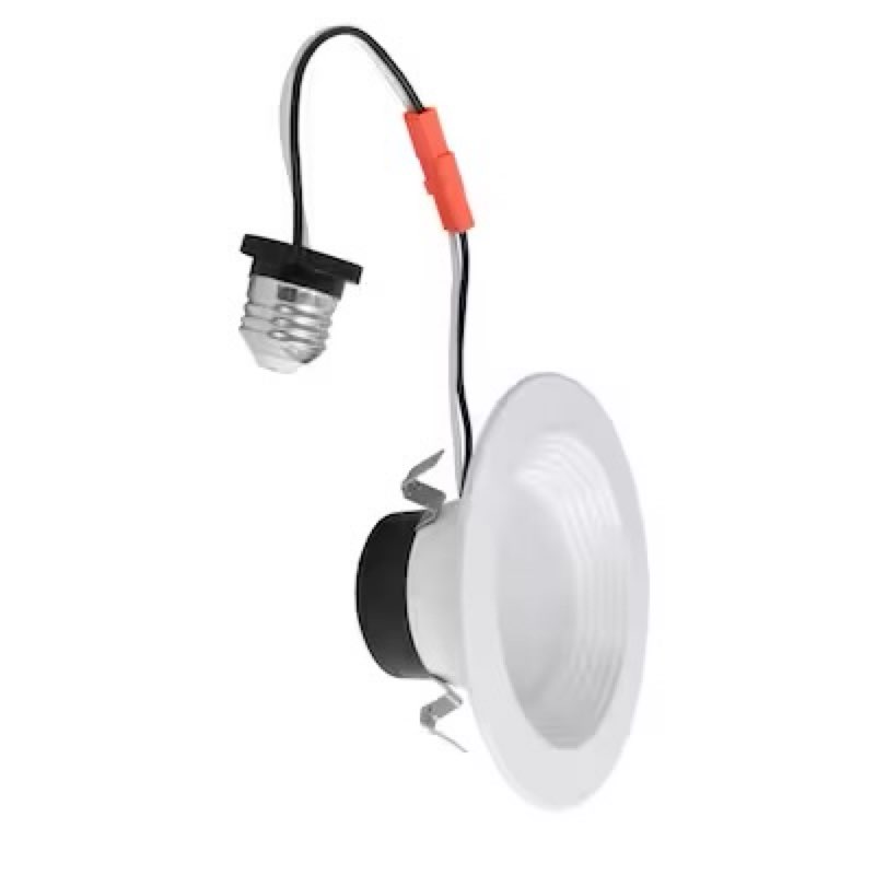 utilitech white 4-in 600 -lumens switchable white round dimmable led wet rated recessed
