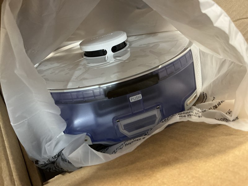 Condition photo showing New/Like New for switchbot k11+ robot vacuum & mop with matter, 6000pa suction, 90-day hands-free self-emptying, lds navigation, 3.6? ultra-slim, anti-tangle for pet hair, works with alexa, google home, apple home k11+ white