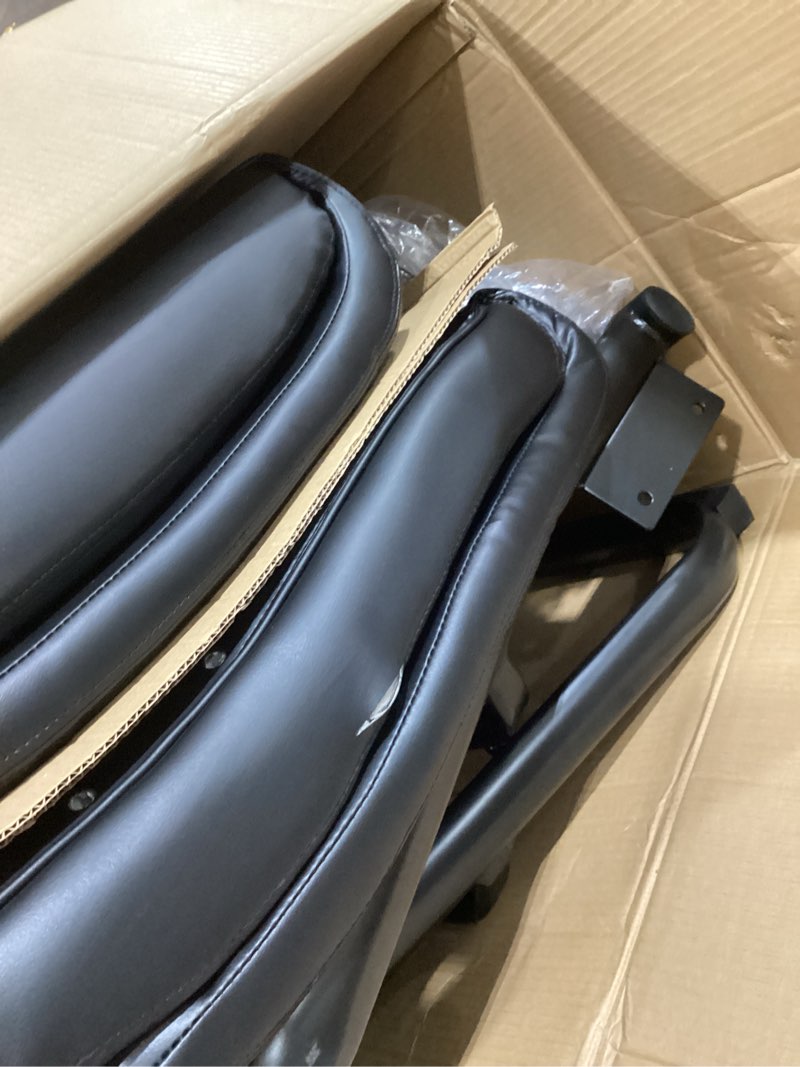 Condition photo showing As Is for flash furniture reception chairs | black leathersoft side chairs for reception and office
