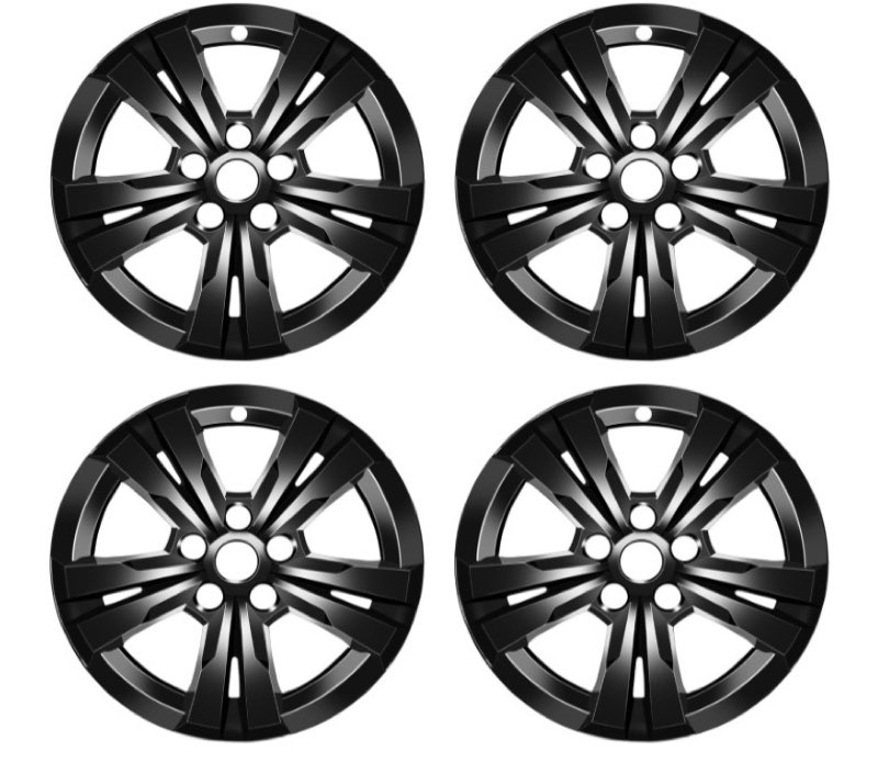 Wheel Skins Compatible with Chevy Equinox 2010-2017; 17 inch Wheel Covers; Set of 4 Packs (Glossy Bl